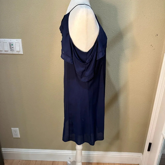 NORDSTROM Dee Elly Shoulder Detail Swing A Line Dress Navy - size Large - Picture 6 of 12